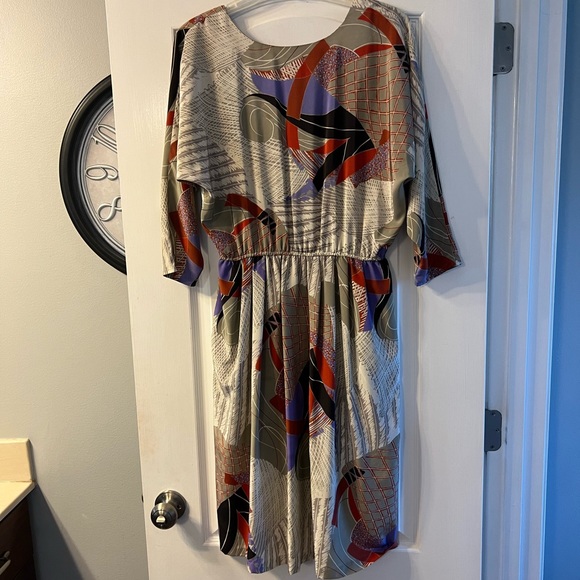 Vintage Pure Argenti graphic dress with pockets size 6 made in Hong Kong - Picture 2 of 9